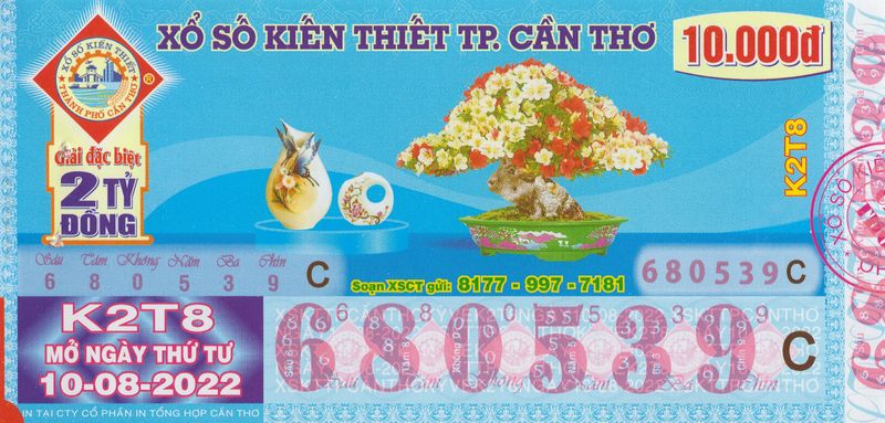 H&igrave;nh ảnh một tờ v&eacute; số v&ocirc; c&ugrave;ng quen thuộc từ Xổ số Cần Thơ
